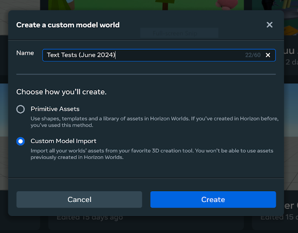 Select Custom Model Import