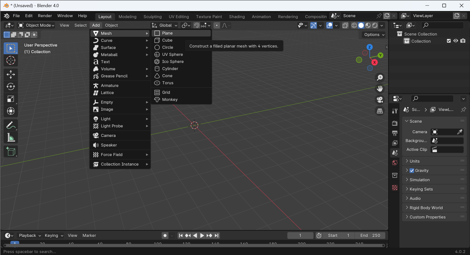 02 Blender - Add Mesh Plane.png