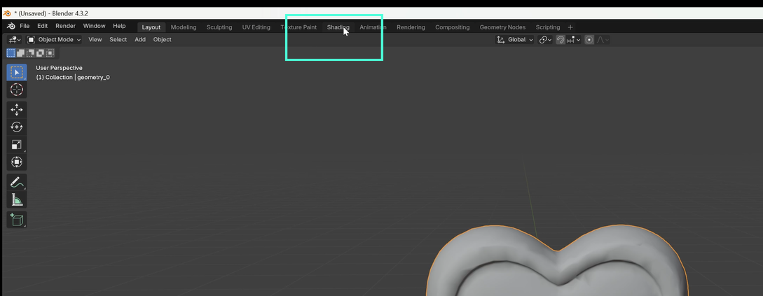 Shading tab location