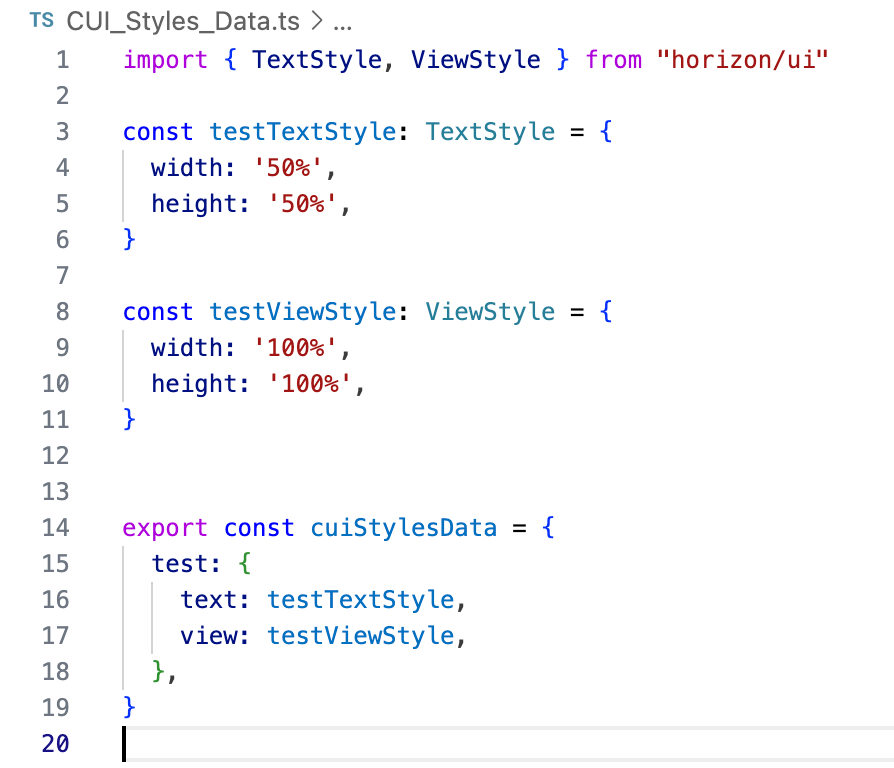 Image shows an example style script