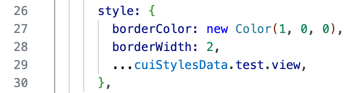 Image shows a viewstyle view for the example script